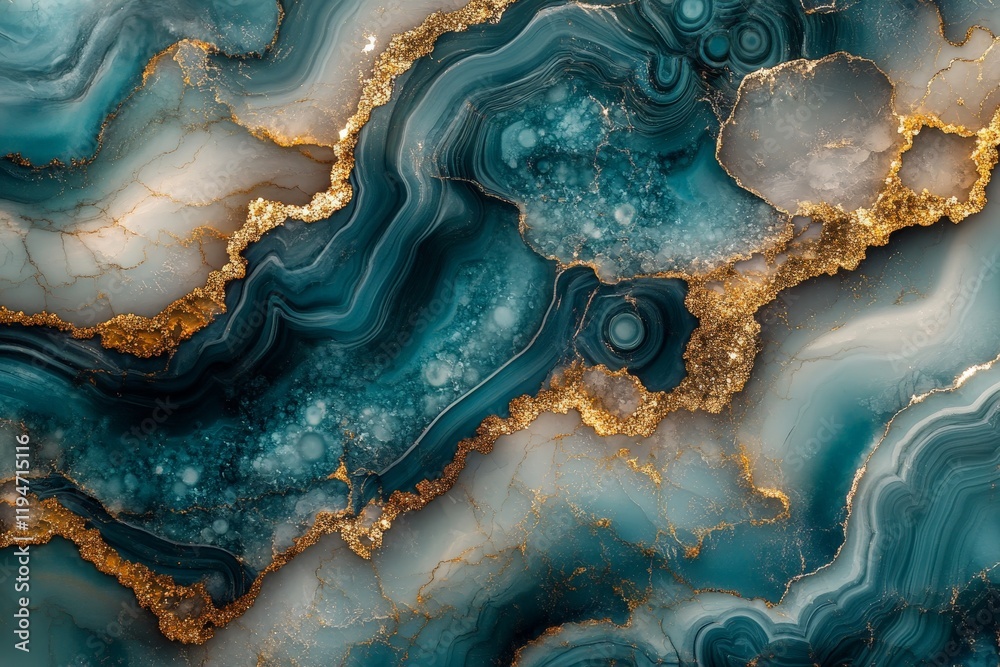 Poster this luxurious abstract artwork emulates a marble texture with gold veining, showcasing a blend of r