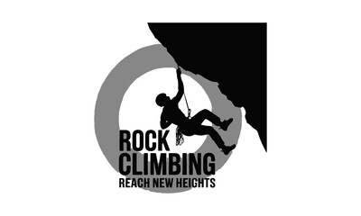 Rock Climbing minimal vector graphic