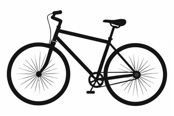 Bicycle silhouette black vector art illustration.