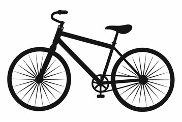Bicycle silhouette black vector art illustration.
