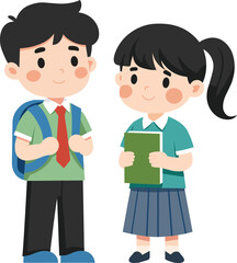 Fototapeta premium illustration of two students