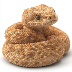 Obraz premium Photorealistic Beige Snake on White Background