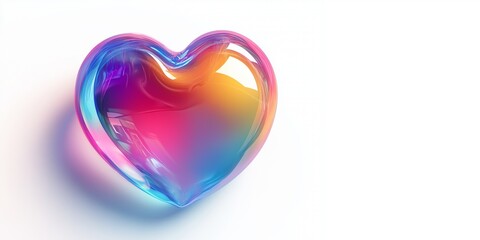 Rainbow heart vector illustration clip art style valentine's day queer copy space