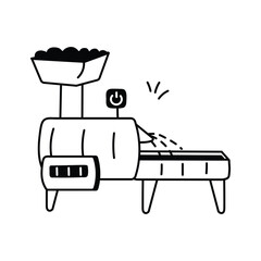 Machine removing husks from coffee beans for processing