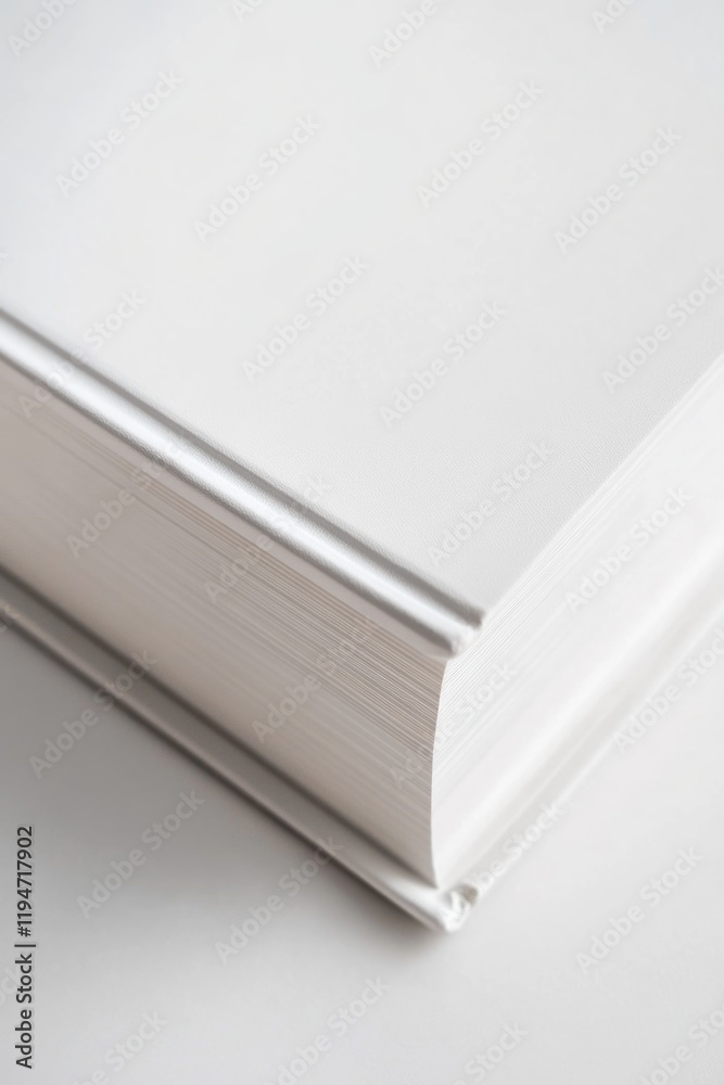 Poster a close-up view of a book's cover on a table, with the title and author's name visible