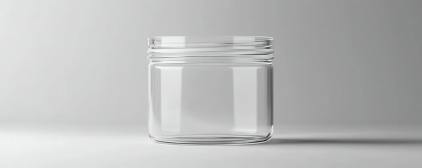 Wide Mouth Clear Glass Jar Mockup
