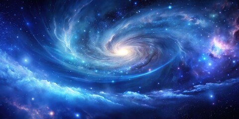 Celestial Swirl A Stunning Cosmic Nebula with Bright Stars and Glowing Clouds