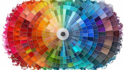 Obraz premium Colorful paint swatch wheel, design, art, studio background