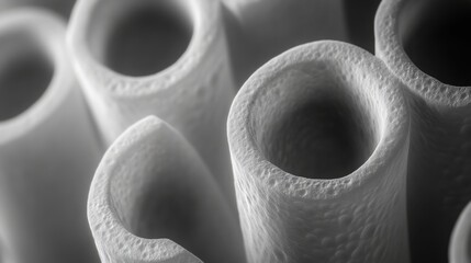 Close-Up of Cellular Membranes in Gray Low Light