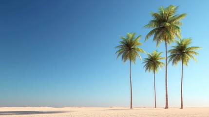 Obraz premium Tropical Palm Trees on Sandy Beach