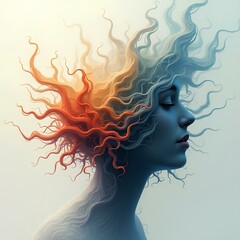 woman face with hair