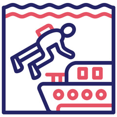 Wreck Diving vector icon illustration of Vacation and Tourism iconset.