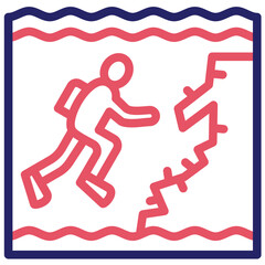 Wall Diving vector icon illustration of Vacation and Tourism iconset.