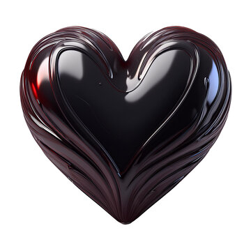 recommend clip art: Glossy Black love Heart on isolated background 