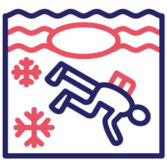Ice Diving vector icon illustration of Vacation and Tourism iconset.