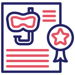 Diving Certificate vector icon illustration of Vacation and Tourism iconset.