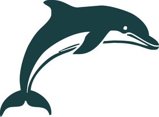 dolphin Silhouette vector art Illustration with white background