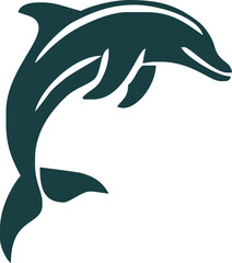 dolphin Silhouette vector art Illustration with white background