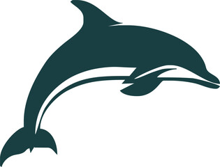 dolphin Silhouette vector art Illustration with white background