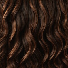 Naklejka premium Wavy brown hair with light brown highlights