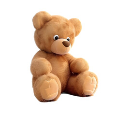 Fototapeta premium Adorable Brown Teddy Bear toy isolated on transparent background