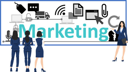 経営戦略を考えるイラスト