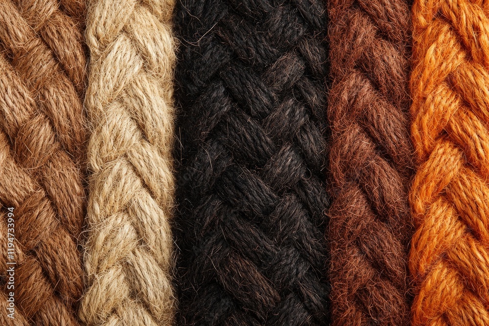 Poster this image features a close-up of braided ropes in various colors, highlighting the intricacies of k