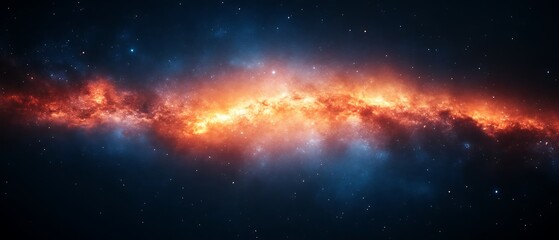 Fototapeta premium Fiery Nebula in Deep Space.