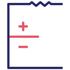 DC Voltage Source vector icon illustration of School iconset.