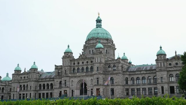 Morning video without people Parliament Buildings in Victoria, British Columbia, Canada