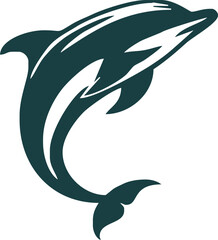 dolphin Silhouette vector art Illustration with white background