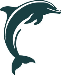 dolphin Silhouette vector art Illustration with white background