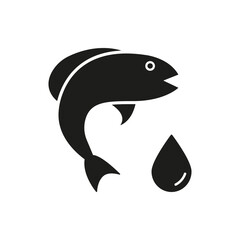 Fish Oil Omega 3 Silhouette Icon. Healthy Nutritional Natural Supplement For Wellness And Health Glyph Icon. Isolated Vector Illustration