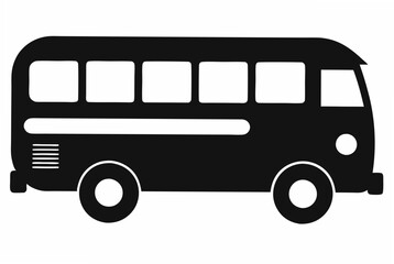 Bus silhouette black vector art illustration.