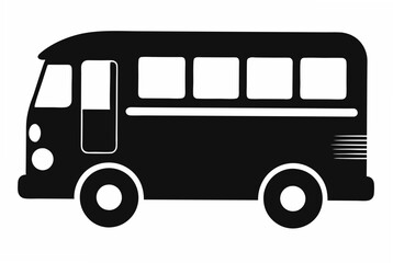 Bus silhouette black vector art illustration.