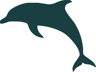 dolphin Silhouette vector art Illustration with white background