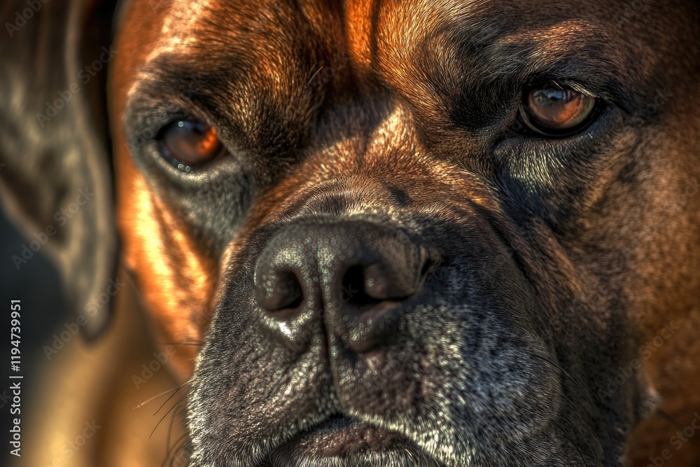 Aufkleber a close-up shot of a dog's face with a blurred background