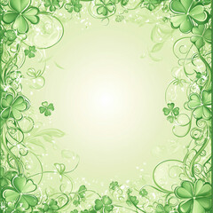 green floral frame ,st patrick day background