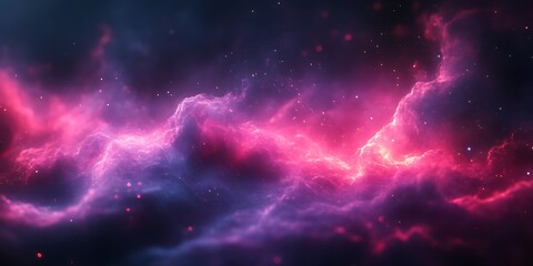 Naklejka premium Pink and blue nebula cosmic clouds.