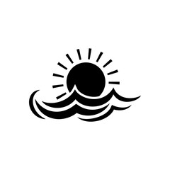 Sunset icon vector. Sunrise illustration sign. Sun symbol or logo.