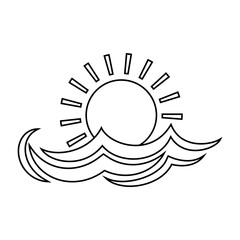 Sunset icon vector. Sunrise illustration sign. Sun symbol or logo.