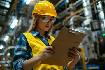 Technologists inspector in masks at food factory ai generative