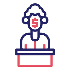 Bribed Judge vector icon illustration of Corruption iconset.