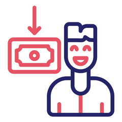 Embezzlement Trail vector icon illustration of Corruption iconset.