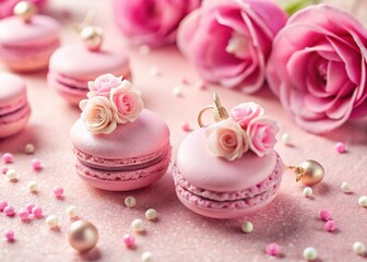 Pink Flower Textile Earrings on a Doll,  Barbiecore Aesthetic Food Photography