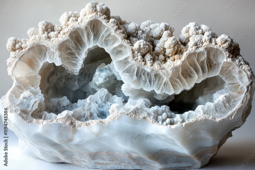Aufkleber a fascinating sculpture featuring intricate crystalline forms and textured surfaces, representing th