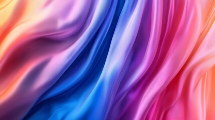 Obraz premium Vibrant Rainbow Silk Drape: A Symphony of Colors