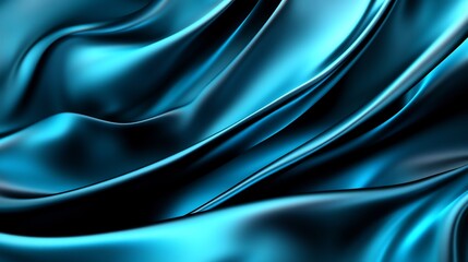 Fototapeta premium Abstract Blue Silk Drapery: A Study in Texture and Light