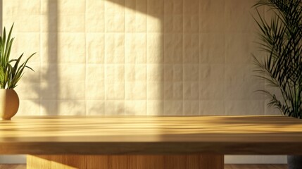 a plant in a vase on a wooden table