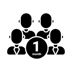 4 Employees – Icon Representing a Team with Short-Term Tenure